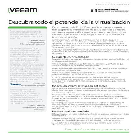 Veeam Corporate Overview Español,Veeam Perspectiva Corporativa