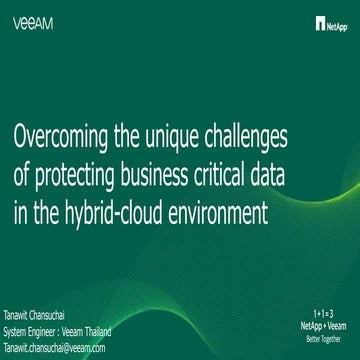 NetApp & Veeam - Solution Whiteboard for Hybrid-Cloud Infrastructure