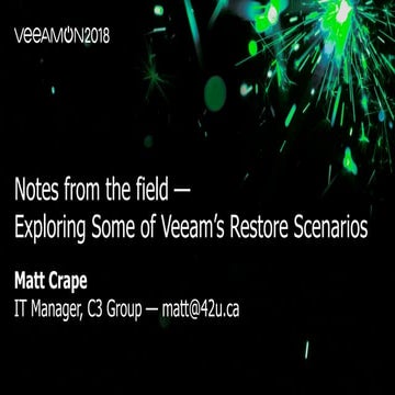 Notes from the field — Exploring Some of Veeam’s Restore Scenarios | PDF