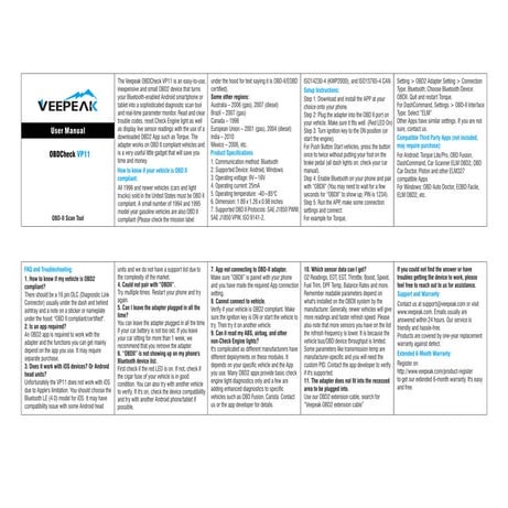 VeePeak Mini Bluetooth User Guide