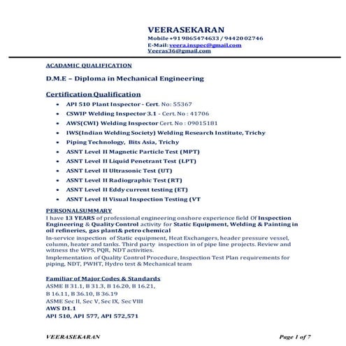 Veerasekar api inspectorresume