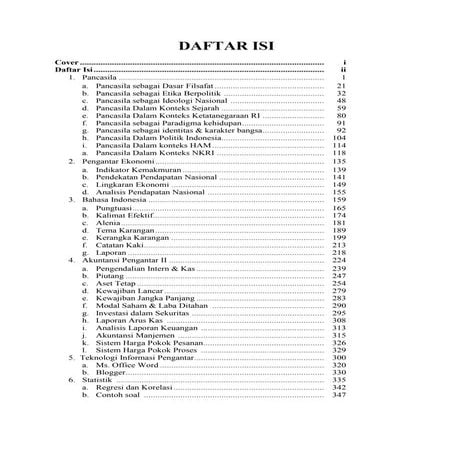 Daftar isi yang baru