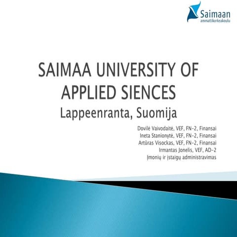 SUOMIJA - Saimaa University of Applied Siences