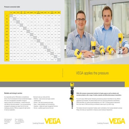 VEGA Applies The Pressure - Technology Brochure