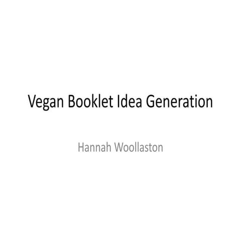 Vegan Booklet Idea Generation