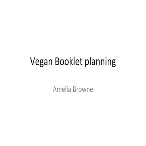 Vegan booklet planning