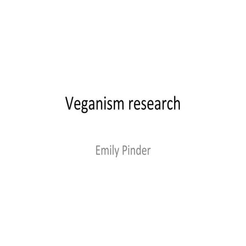 Veganism research for booklet