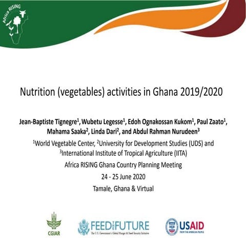 Nutrition (vegetables) activities in Ghana 2019/2020