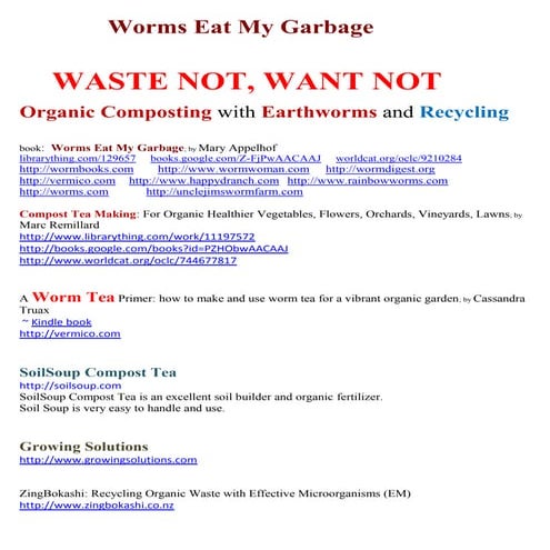 Worms Eat My Garbage - Composting Earthworms