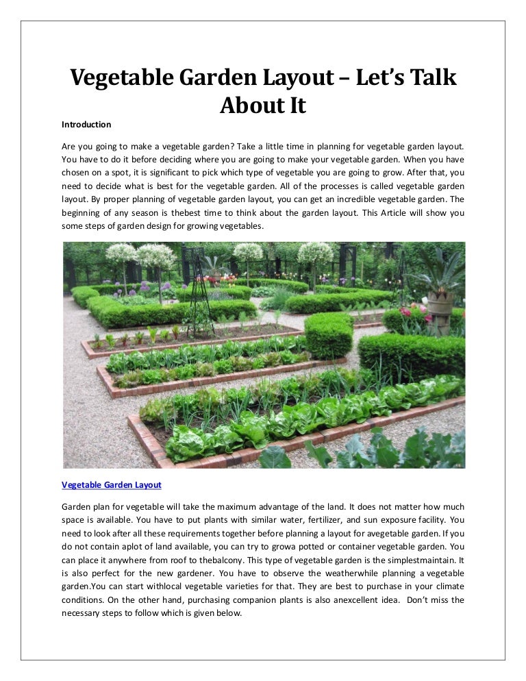 Vegetable Garden Layout – Let’s Talk About It