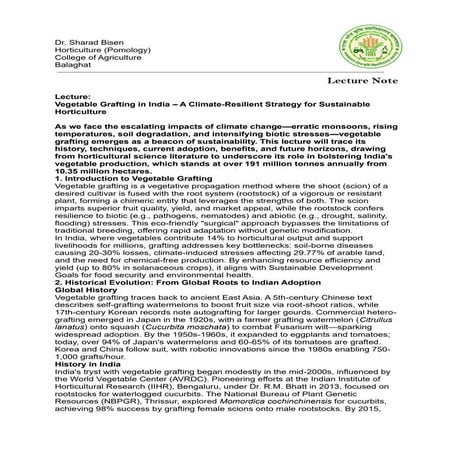 Vegetable Grafting in India – A Climate-Resilient Strategy for Sustainable Ho...