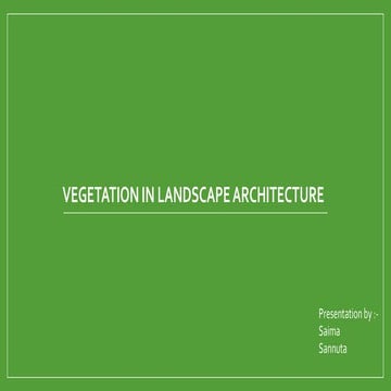 Vegetation in landscape