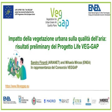 VEG-GAP LIFE+: Vegetation for urban green air quality plans