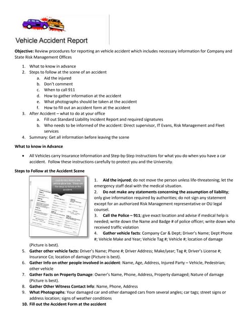 Post Car Accident Checklist | PDF