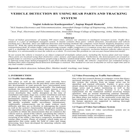 Vehicle detection by using rear parts and tracking system