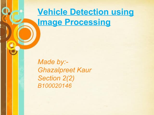Vehicle detection through image processing