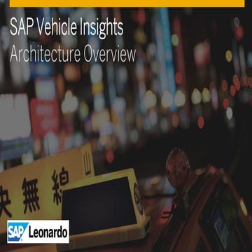 SAP Leonardo Vehicle Insights Architecture Overview