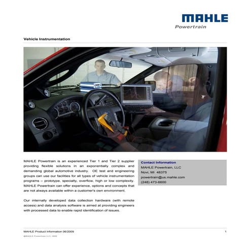 Vehicle Instrumentation | PDF