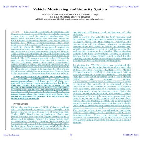 iaetsd Vehicle monitoring and security system
