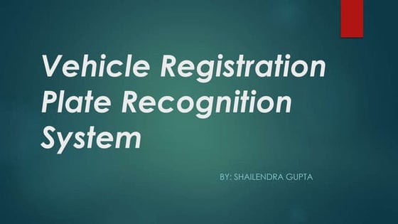 Vehicle registration plate recognition system