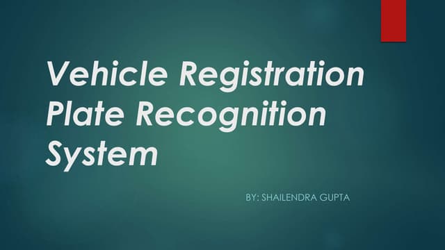 Vehicle registration plate recognition system