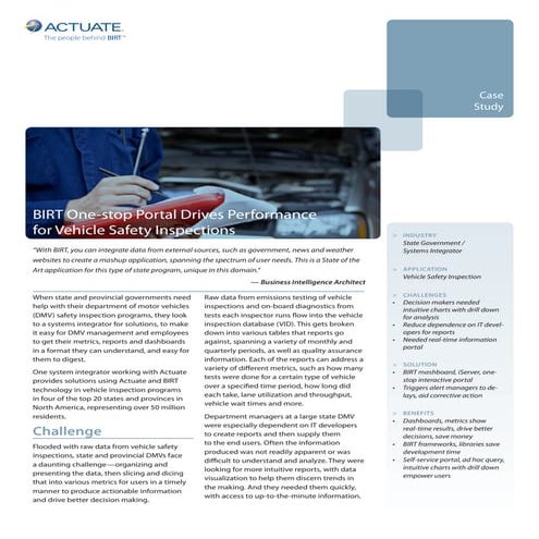 Case Study: BIRT One-stop Portal Drives Performance 