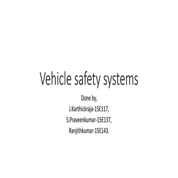 Vehicle safety system in automobiles 