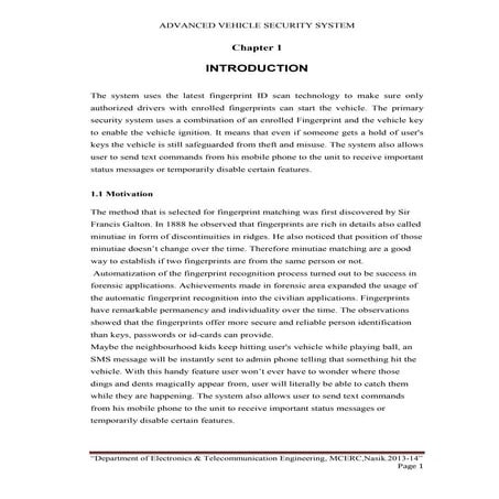 Vehicle security system final report