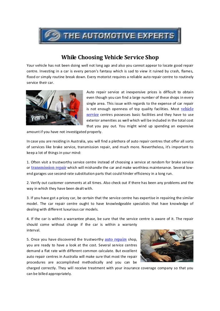 Vehicle service