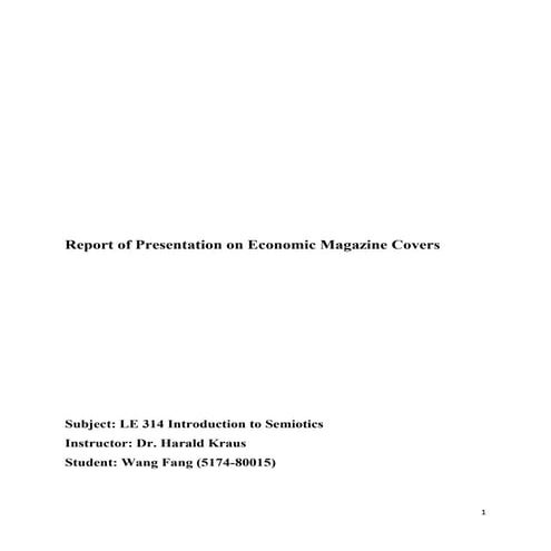 Semiotic Analysis On Economic Magazine Covers——Veiland