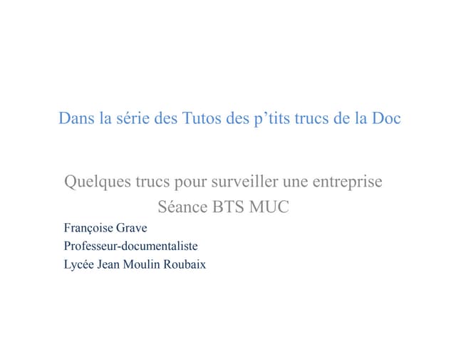 Veille économique outils veille e r...