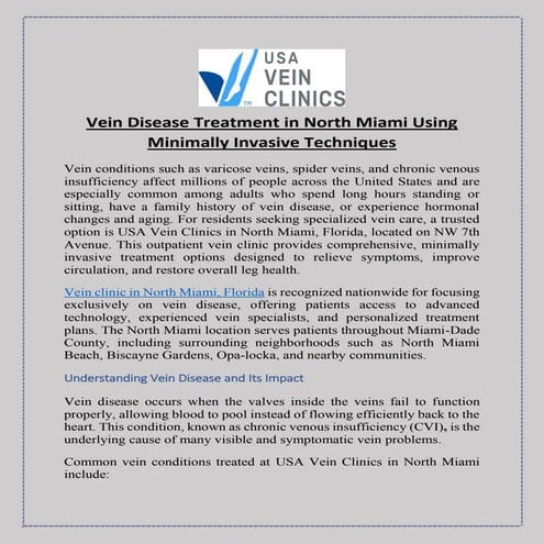 Vein Disease Treatment in North Miami Using Minimally Invasive ...