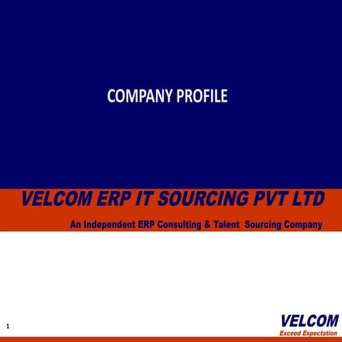 VELCOM ERP IT SOURCING COMPANY PROFILE