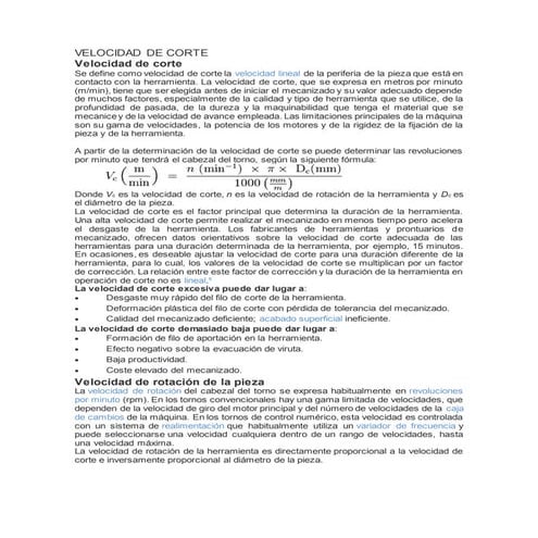 Velocidad de corte