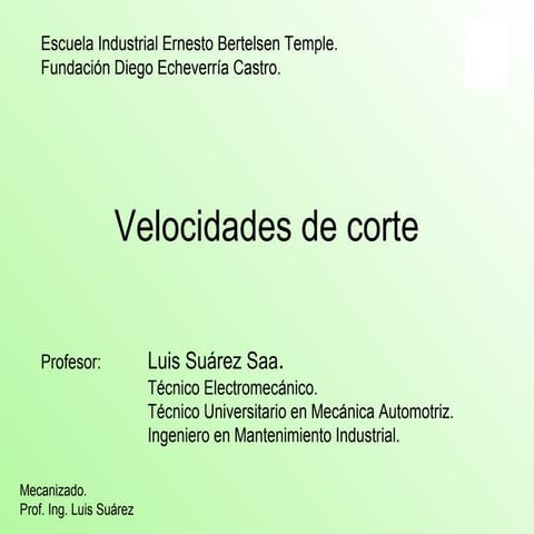 Velocidades de corte en fresadoras