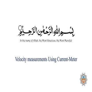Velocity measurement using current meter