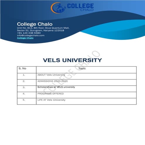 Vels university