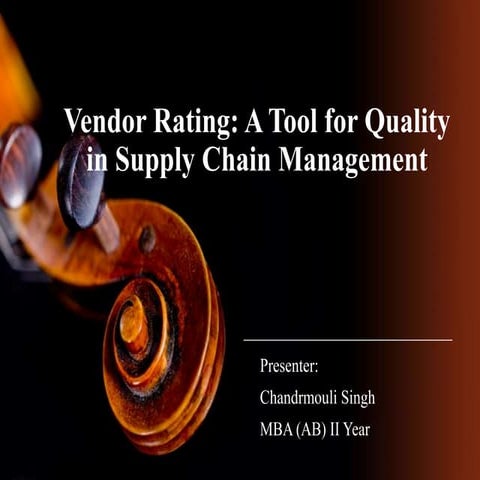 Vendor rating system