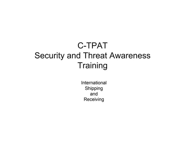 Vendor ctpat securityawareness2010
