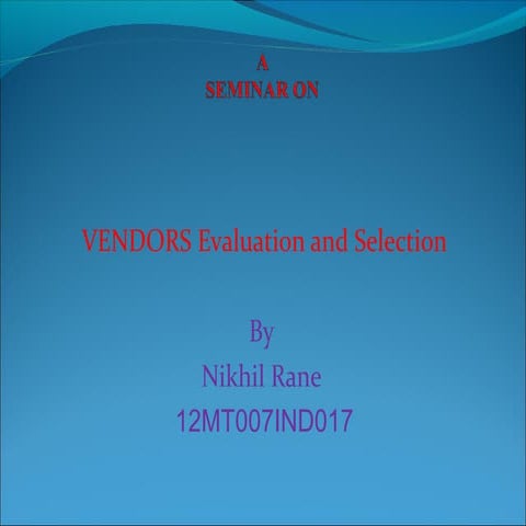 Vendor evalu.nikhil 12mt07ind017