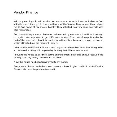 Vendor finance business model | PDF