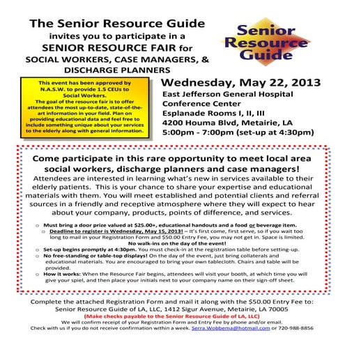 Vendor flyer for senior resource fair.ejgh.2013
