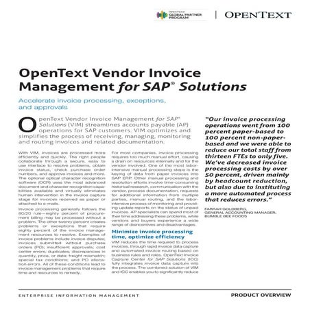 Vendor invoice mangement for sap overview