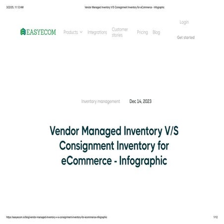 Vendor Managed Inventory V_S Consignment Inventory for eCommerce - Infographi...