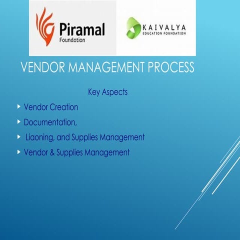 Vendor Management - An Overview (Project PPT) | PPTX
