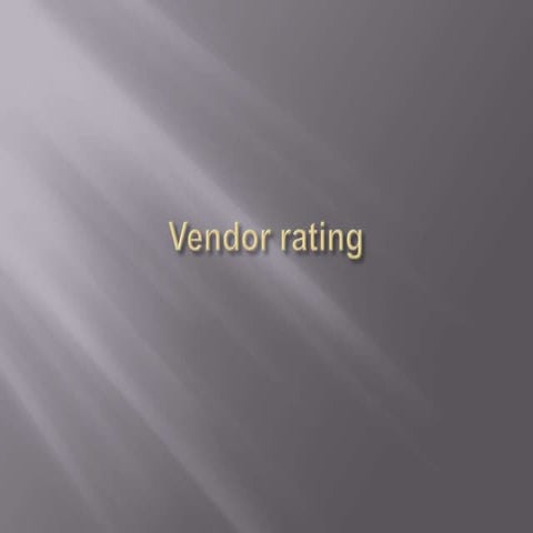 Vendor rating