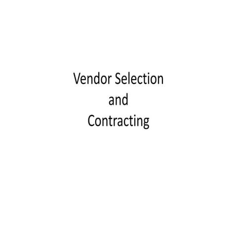 Vendor selection
