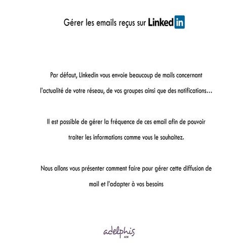 Vendretips - Gerer la frequence des emails reçus sur Linkedin