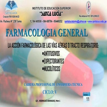 Farmacologia de los expectorantes | PPTX