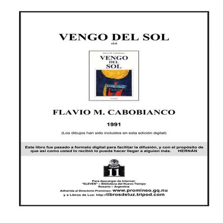 Vengo del sol   flavio m. cabobianco